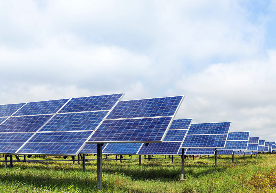 solar panels photovoltaics in solar farm